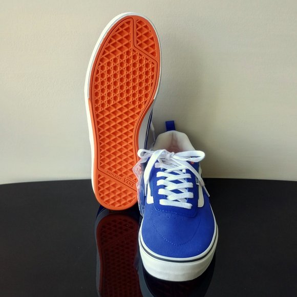 Vans Men's Kyle Walker Suede / Canvas Sneaker in Awesome Athletic Blue / Orange - Picture 13 of 14